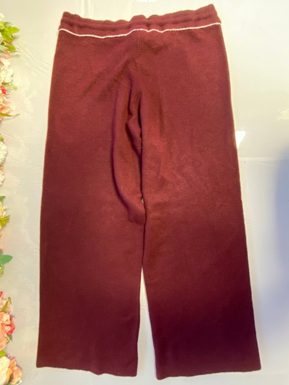 Vince Camuto V-Neck Sweater Pants Lounge Set XL Burgundy - Picture 4 of 16